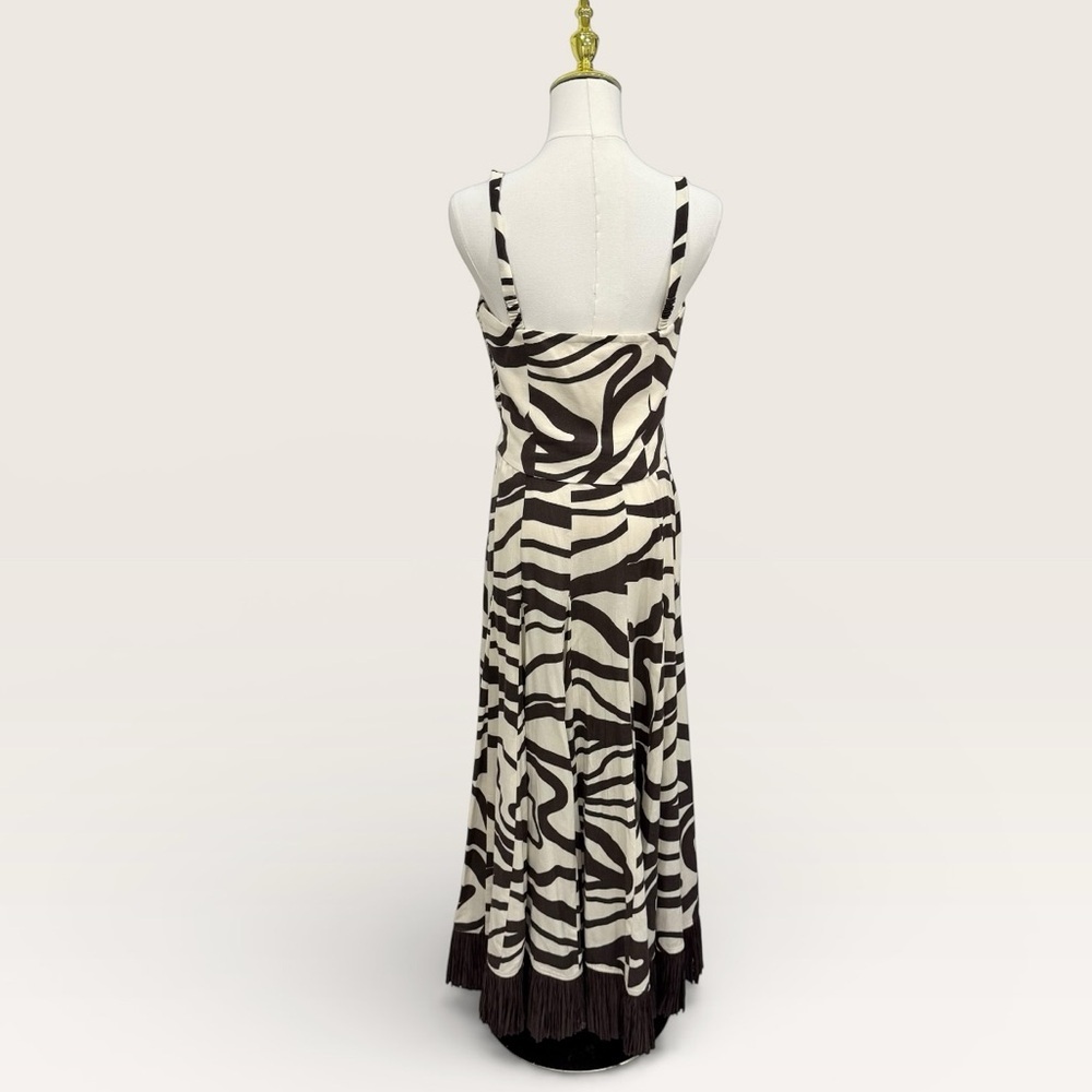 Antonio Melani MG Style Somers Linen Blend Swirl Pattern Maxi Raffia Skirt Set - Picture 7 of 16